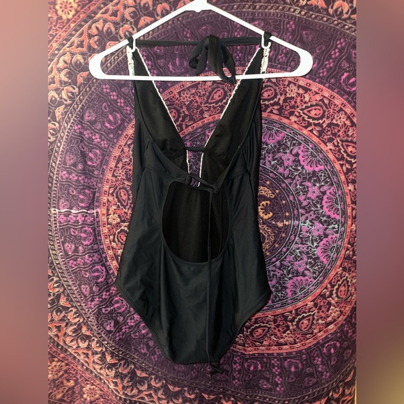 Kona Sol Black Swimsuit with Lace Accents - Picture 2 of 3